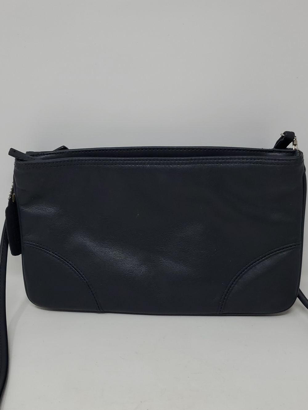 Cabin Creek Blue Crossbody Bag with Subtle Stitch Accents GENIUNE LEATHER